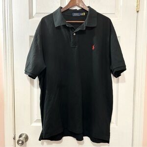 POLO Ralph Lauren Black Men's Shirt. Short Sleeve. Red Pony. Size 2XB